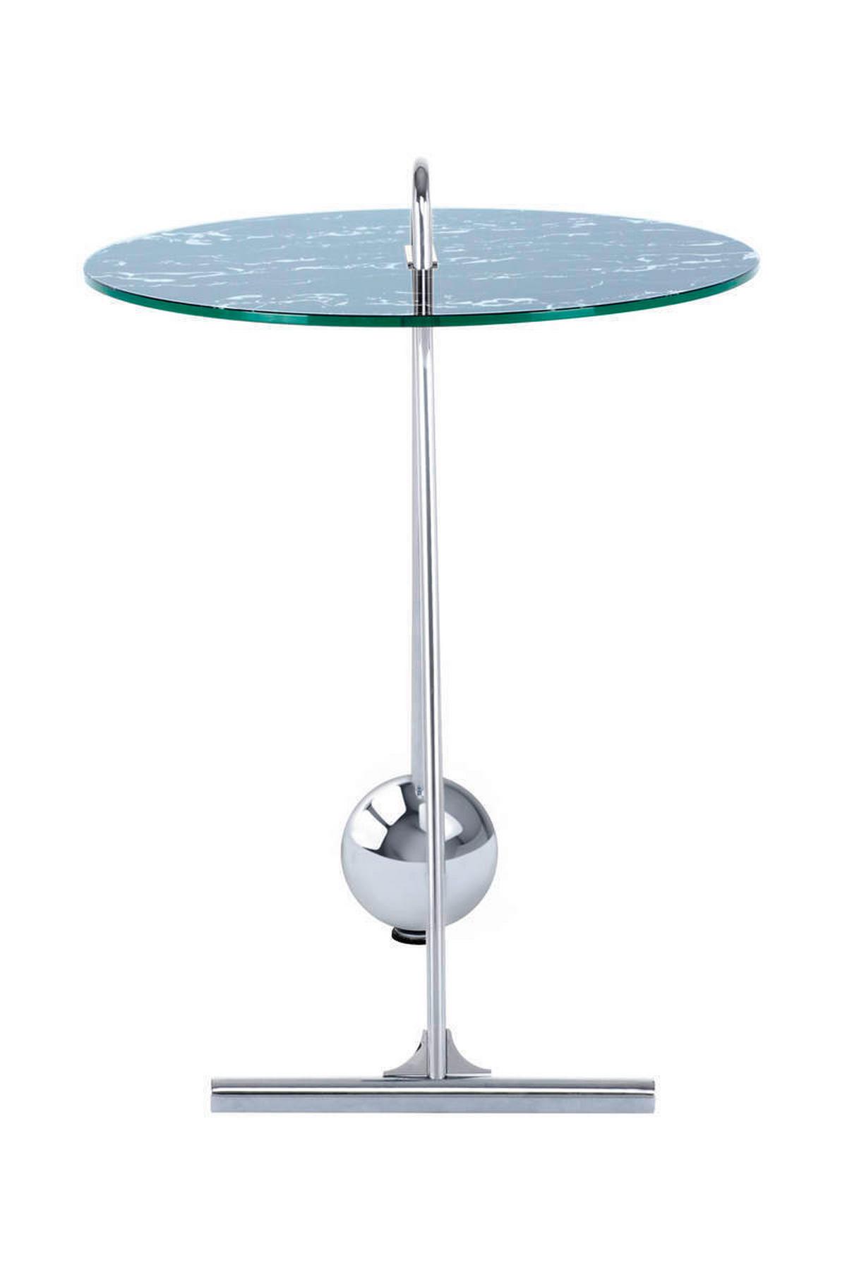 Beistelltisch Pendulum Glas Schwarz/Silber ca. 46x60 cm - Silberfarben/Schwarz, Basics, Glas/Metall (46/46/60cm) - Kayoom