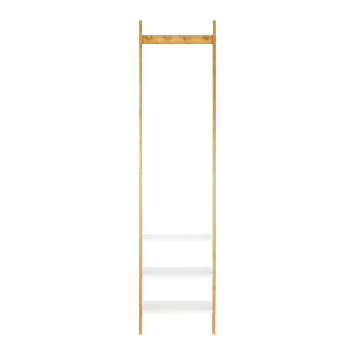 Regal Mirella Weiß/Naturfarben MDF - Weiß/Naturfarben, MODERN, Naturmaterialien/Holzwerkstoff (43/175/25cm) - Bessagi Home
