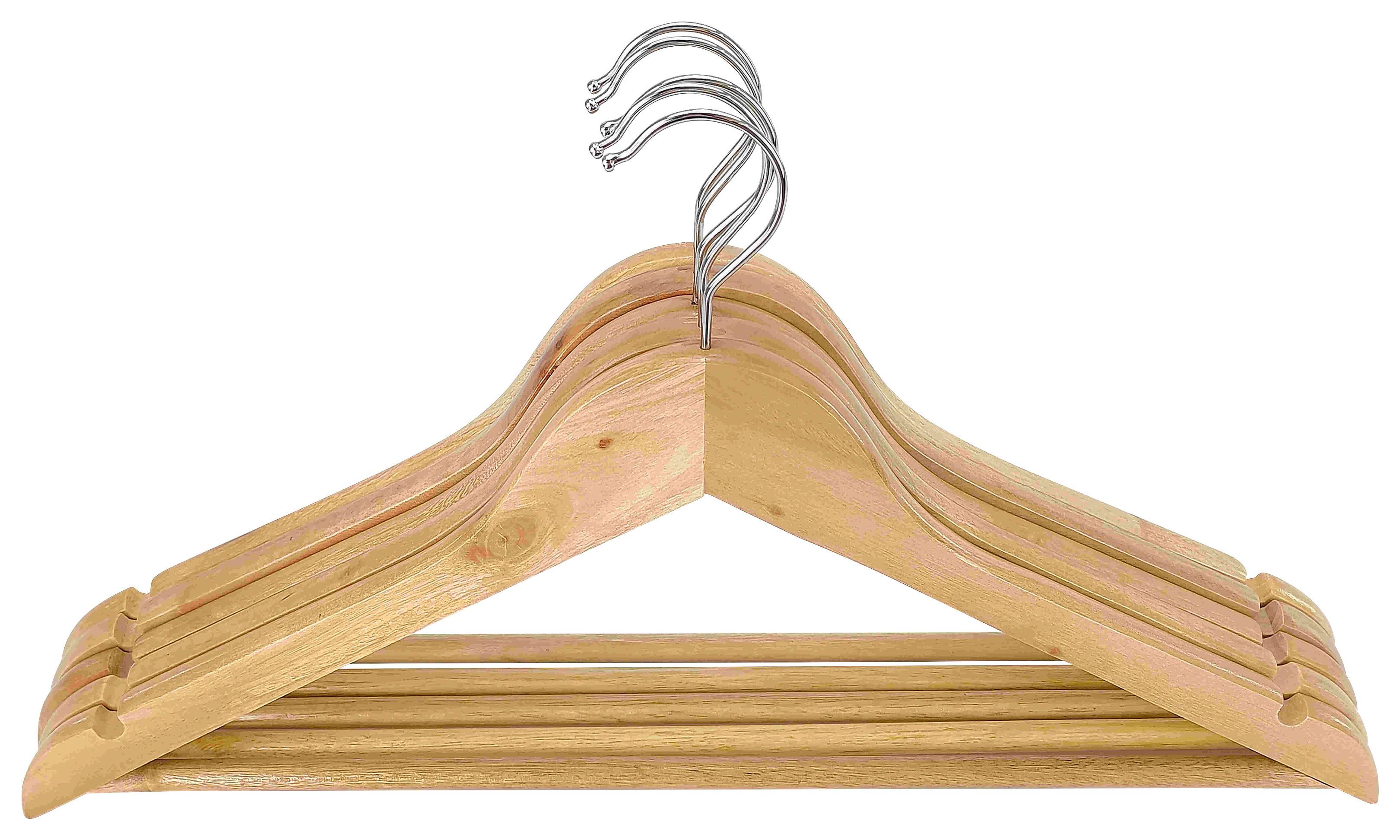 Kleiderbügelset Kathrin Naturfarben 5-teilig - Naturfarben, KONVENTIONELL, Holz/Metall (44,5cm) - Mömax