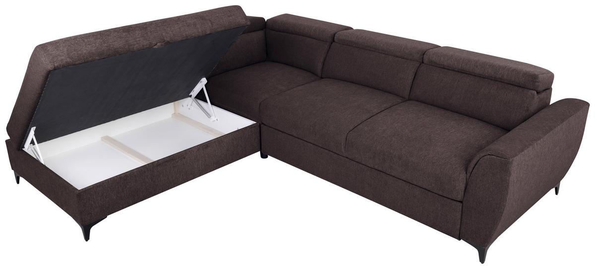 Kutna Garnitura Lapis - tamno smeđa/crna, Konvencionalno, tekstil/metal (217/255cm) - Modern Living