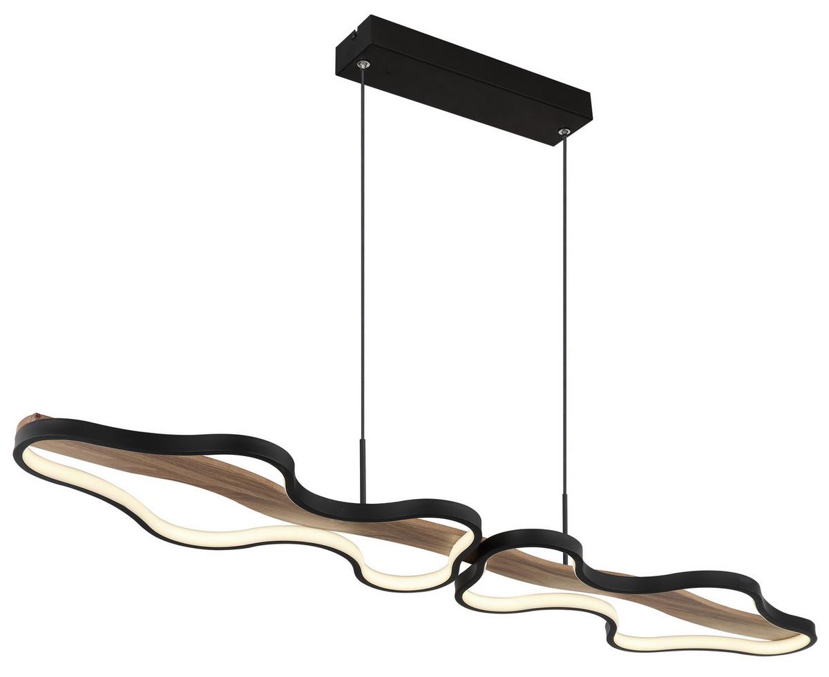 Viseča Led-svetilka Bezzy, S Sijalko - črna/temno rjava, Design, kovina/umetna masa (112/25,5/150cm) - Globo