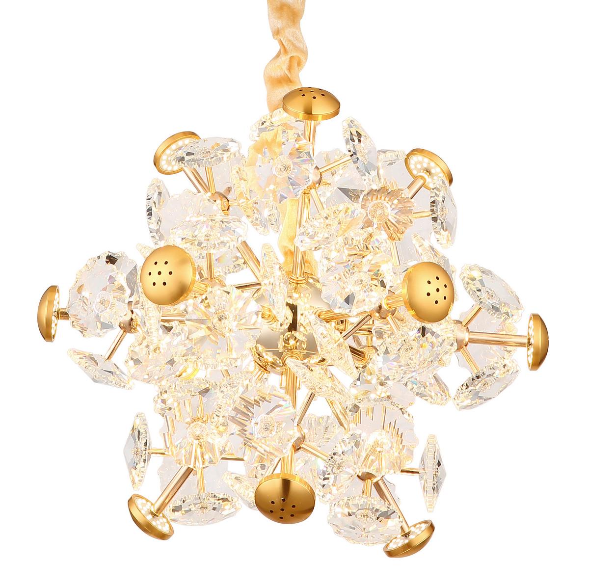 LED-HÄNGELEUCHTE 16023H1 FLORIELLA - Klar/Goldfarben, Design, Glas/Metall (40/120cm) - Globo