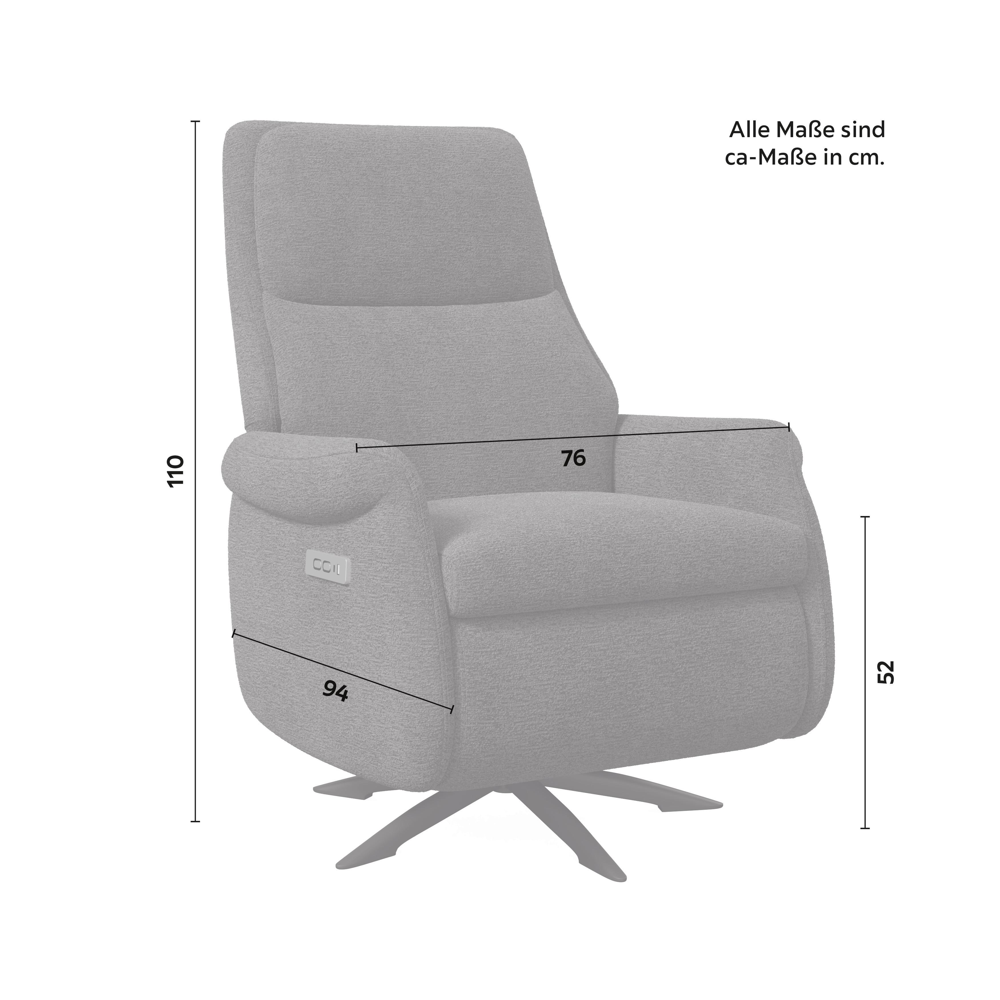 RELAXFÅTÖLJ ALICE - mörkgrå/svart, Modern, metall/trä (76/110/94cm) - Bessagi Home