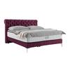 Boxspringbett Queen in Weinrot ca. 180x200cm - Chromfarben/Weinrot, KONVENTIONELL, Textil (180/200cm) - Premium Living