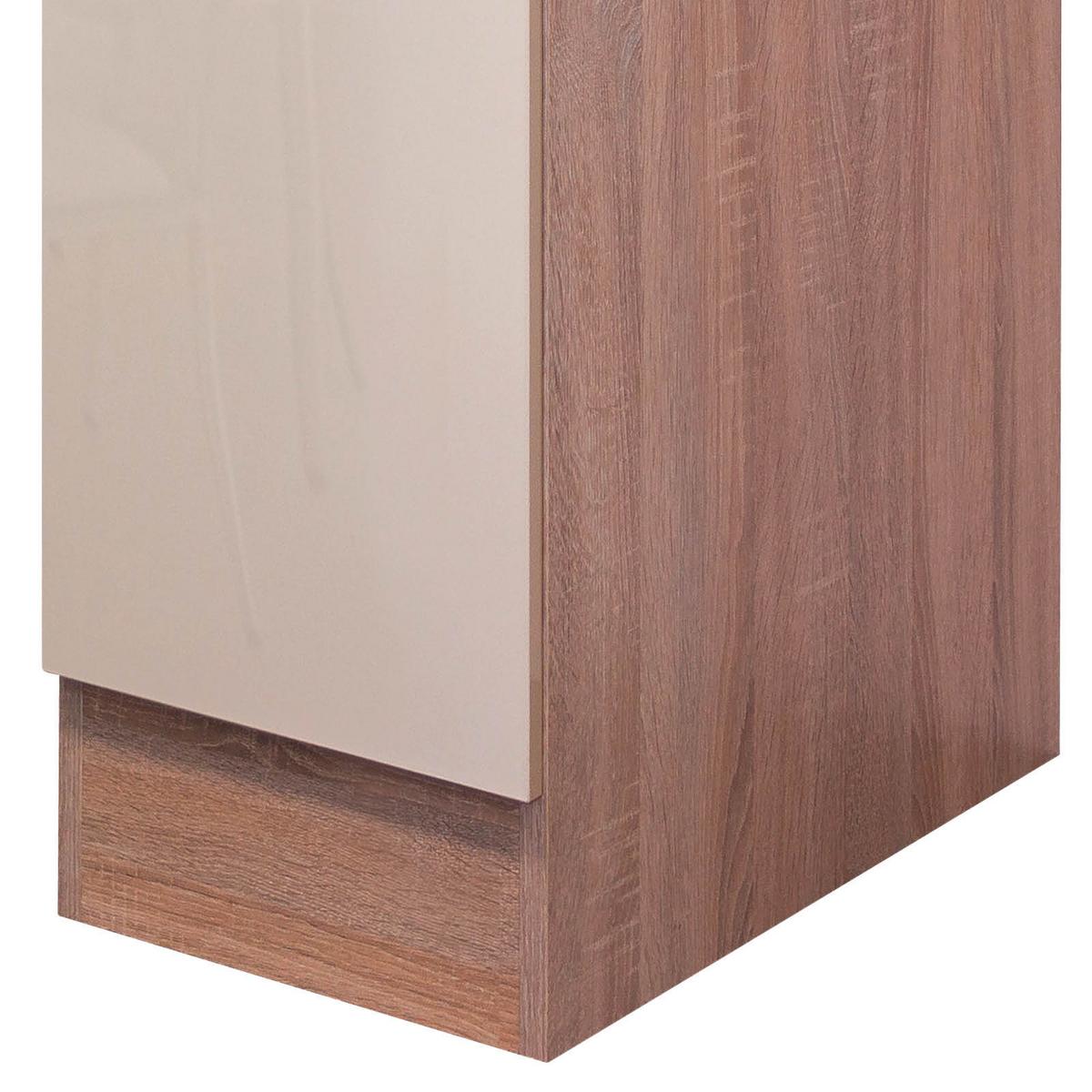 Kuhinjska Spodnja Omarica Nepal, Kašmir, Barva Hrasta - barve nerjavečega jekla/kašmir, Moderno, kovina/leseni material (30/86/60cm) - FlexWell