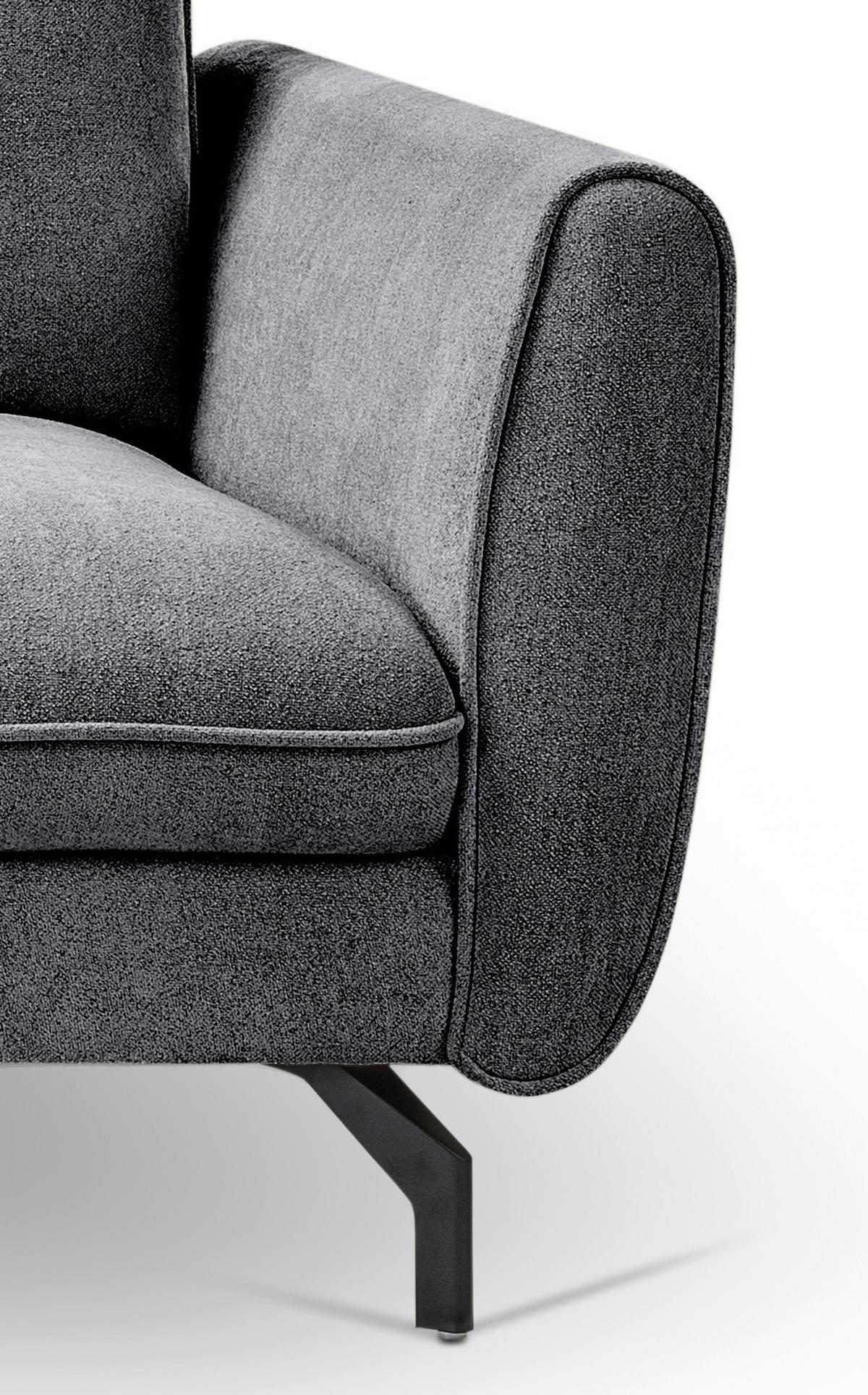 Ecksofa Toronto Grau - Schwarz/Grau, Basics, Holz/Textil (165/259cm) - MID.YOU