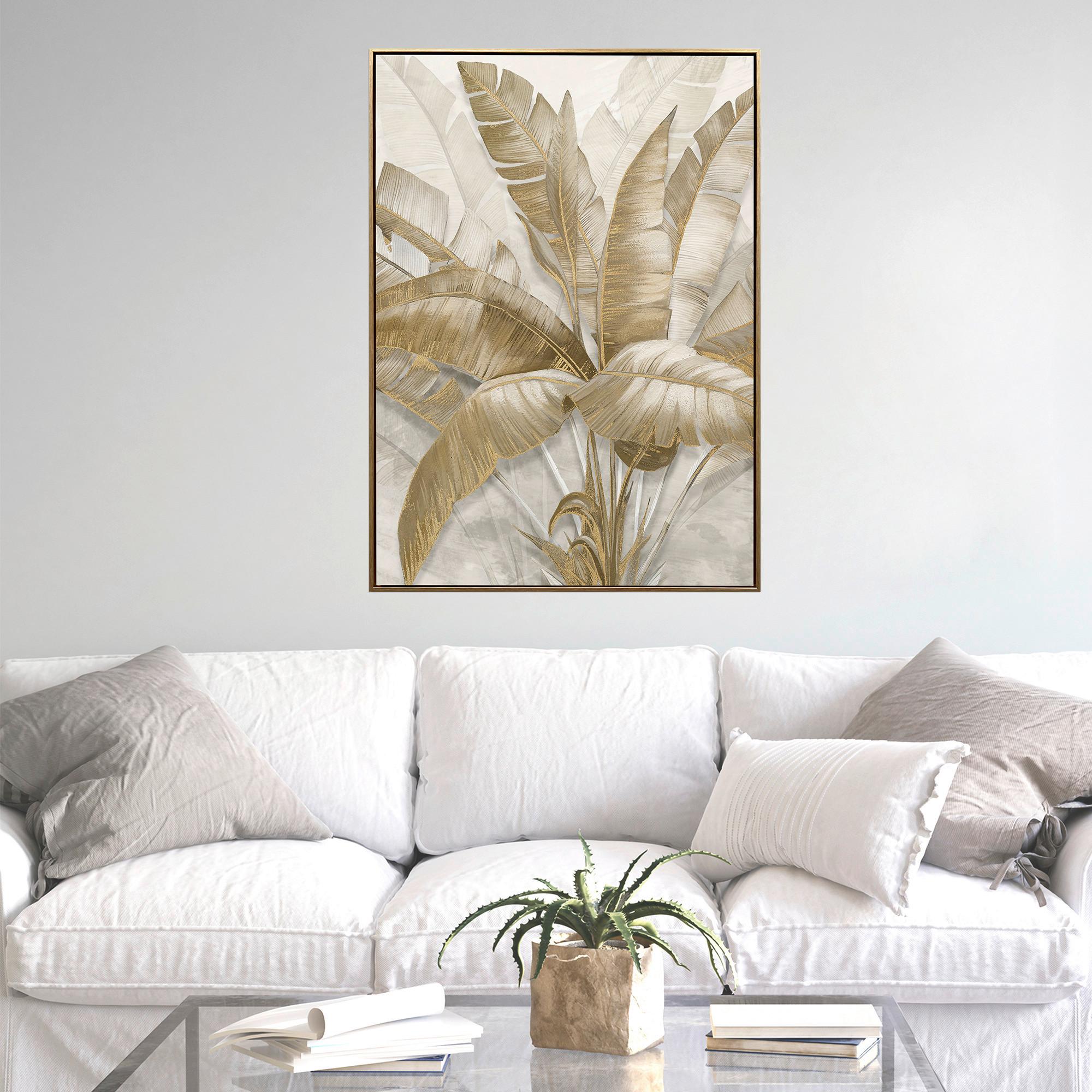 Slika 100x140cm Denise - zlatna, Moderno, drvo/tekstil (100/140cm) - Premium Living