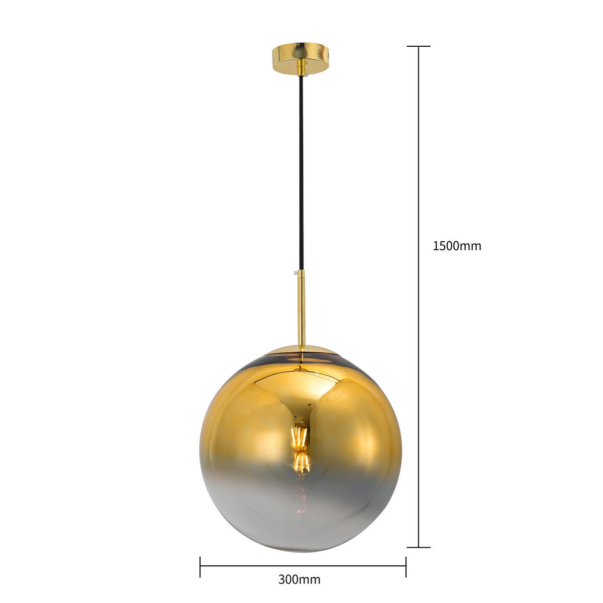 Hängeleuchte Lp-28447/1p_palla - Goldfarben, Konventionell, Glas (30/150/30cm)