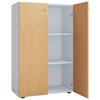 Schuhschrank LONA Weiß/ Buchefarben ca. 70x110x39cm - Buchefarben/Silberfarben, Design, Holzwerkstoff/Kunststoff (70/110/39cm) - MID.YOU