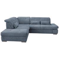 Wohnlandschaft Dalida Hellblau Chenille - Chromfarben/Hellblau, Design, Textil/Metall (254/280cm) - Livetastic