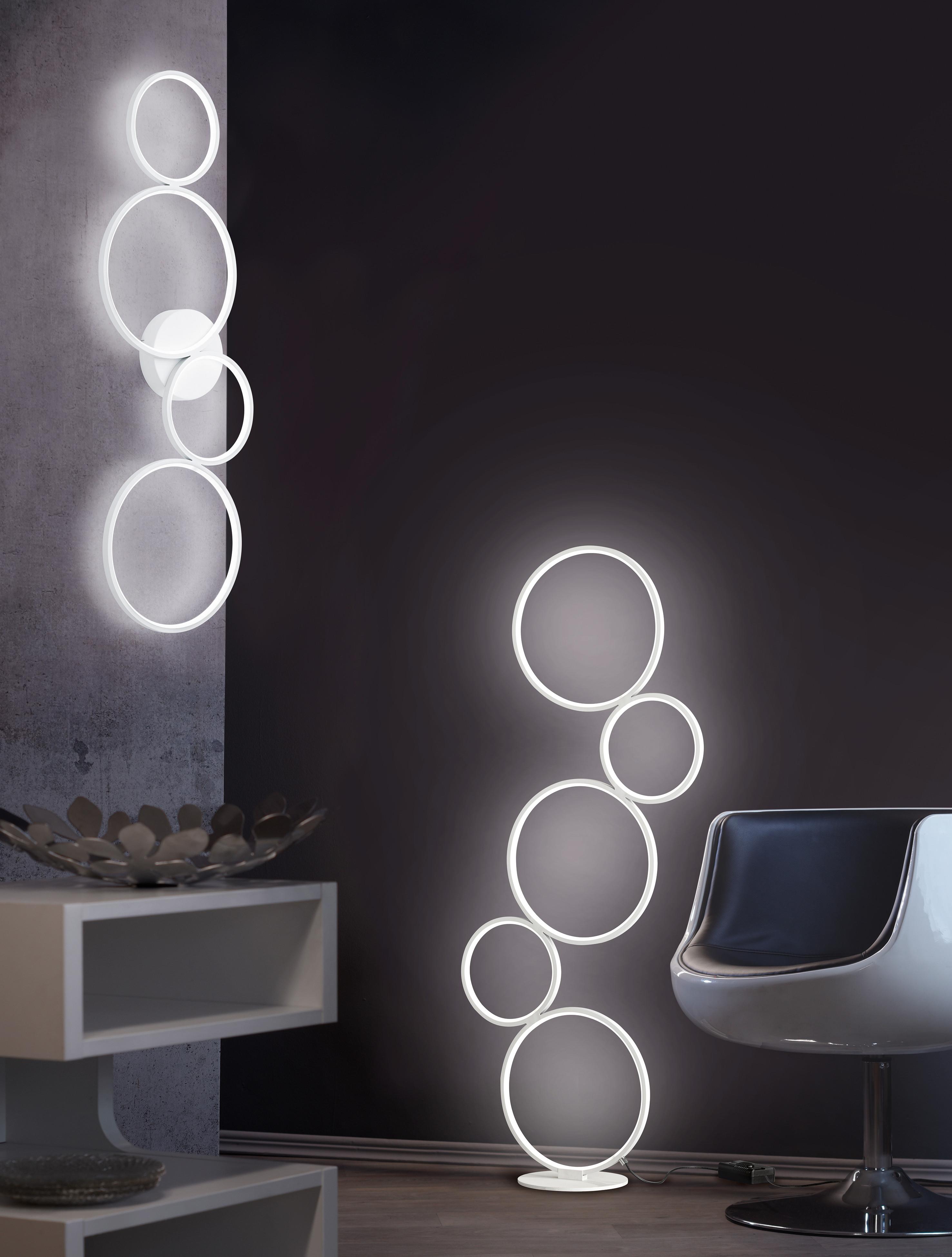 LED-Stehleuchte Rondo in Weiß max. 36 Watt - Weiß, Design, Metall (47/20/115cm) - Trio Leuchten