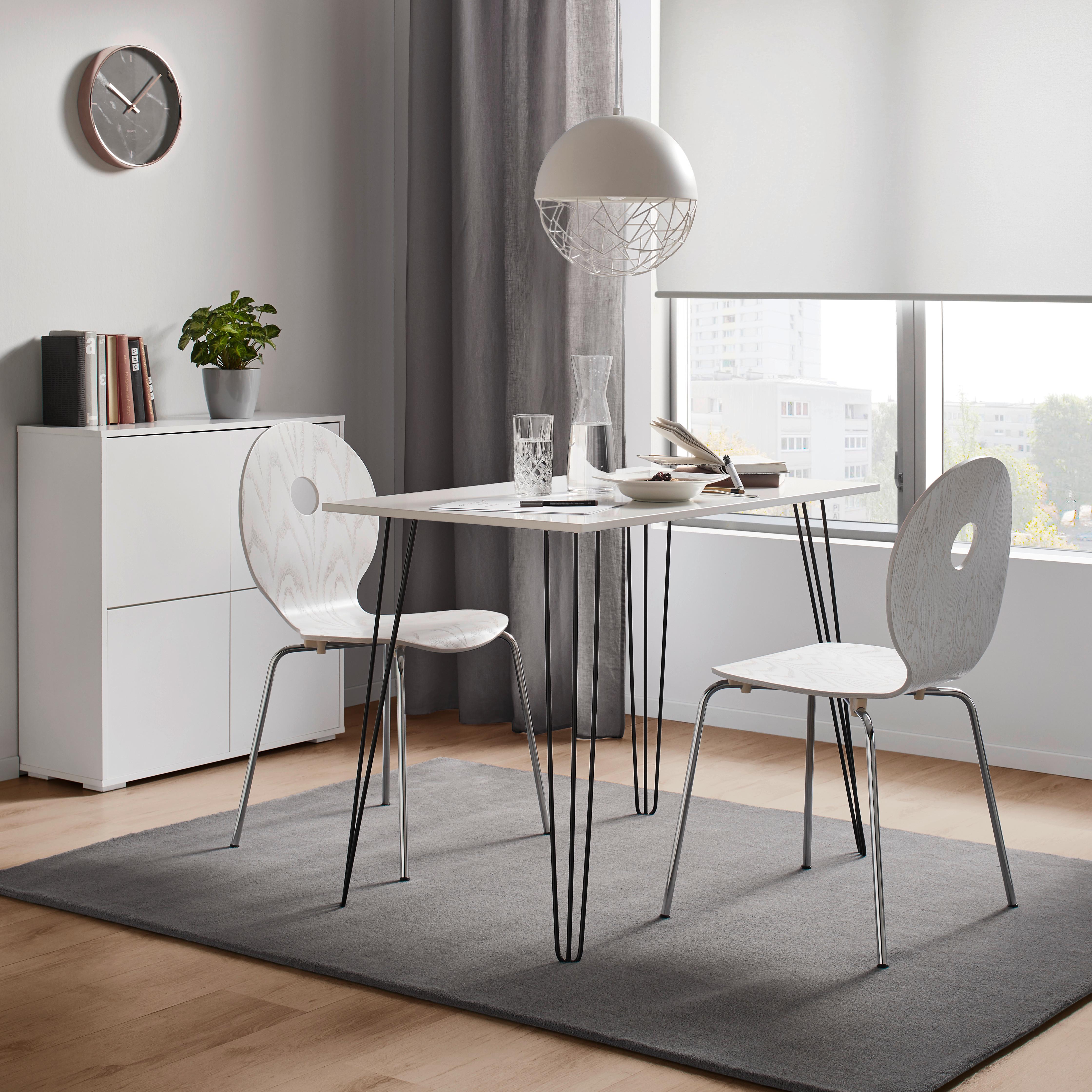 SKRIVBORD MARC - vit/svart, Modern, metall/trä (98/60/75cm) - Bessagi Home