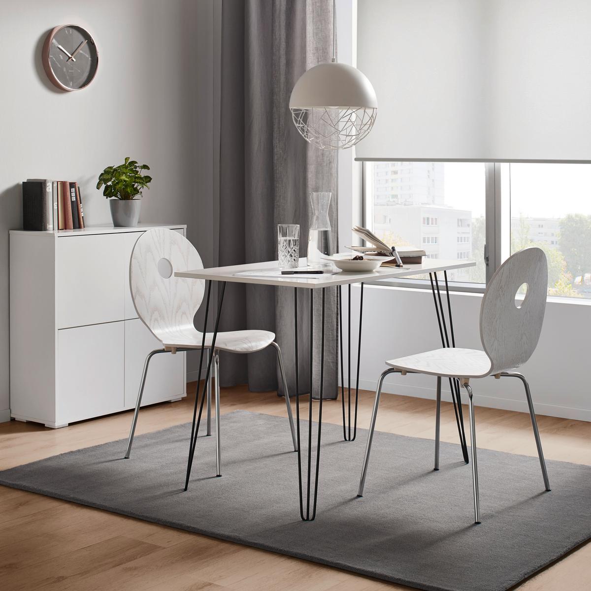BIURKO MARC - czarny/biały, Modern, metal/drewno (98/60/75cm) - Bessagi Home