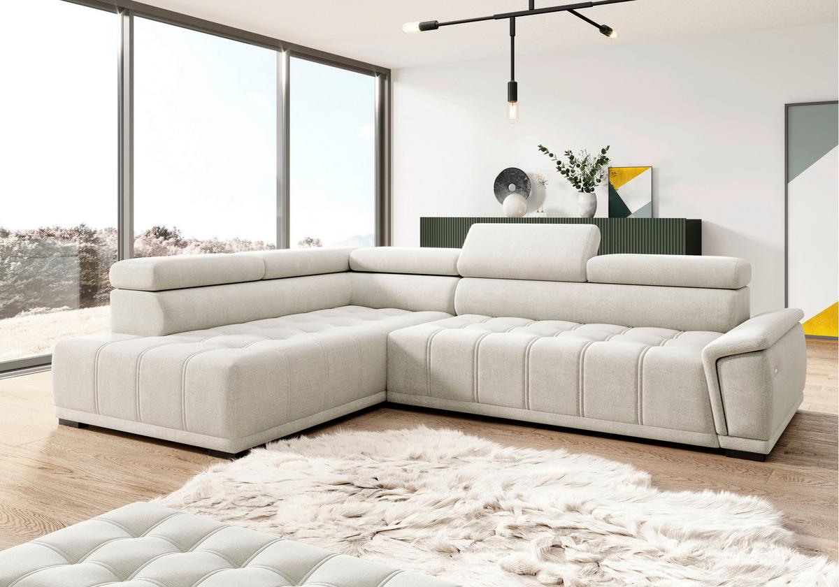 Kutna Garnitura Gremio - boje pijeska/crna, Moderno, tekstil/plastika (106/283cm) - Modern Living