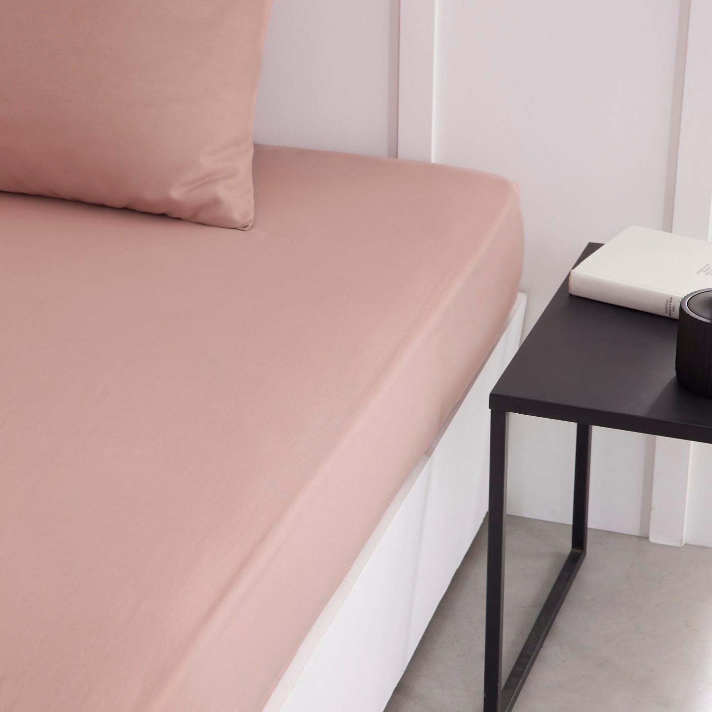 Cearșaf cu elastic Noemi cca. 180X200+30 cm - roz deschis, Basics, textil (180/200/30cm)