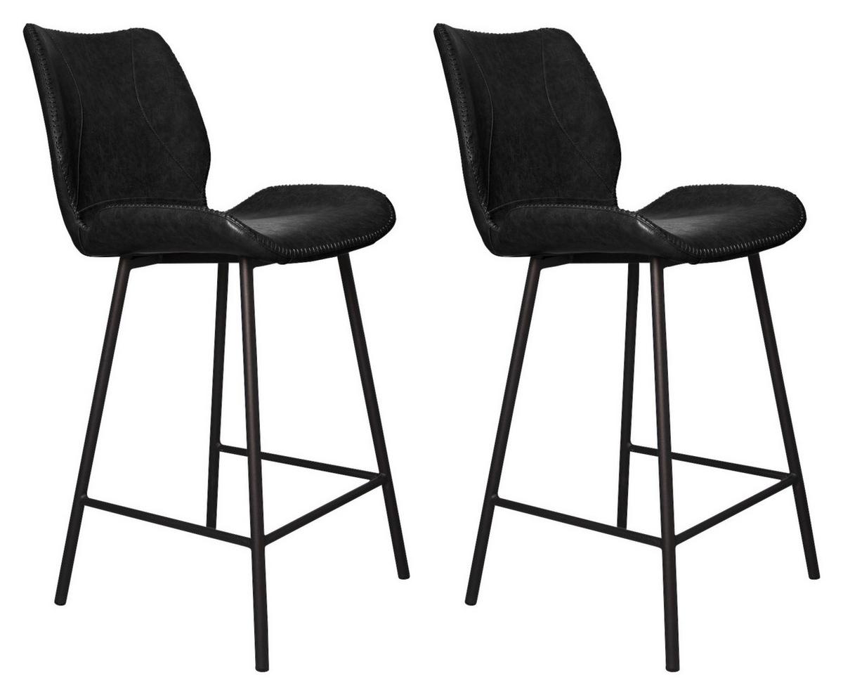 Barhocker-Set Barron 2er-Set ca. 47x99 cm Schwarz - Schwarz, KONVENTIONELL, Kunststoff/Textil (47/99/55cm) - MID.YOU