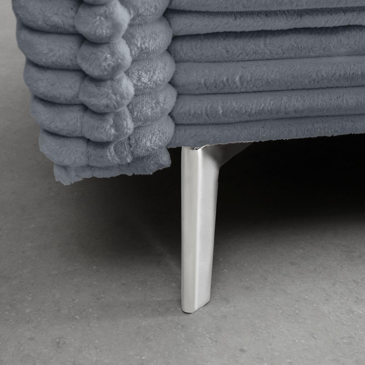 Bigsofa Kiss Dunkelgrau - Chromfarben/Dunkelgrau, MODERN, Holz/Metall (241/90/117cm) - Based