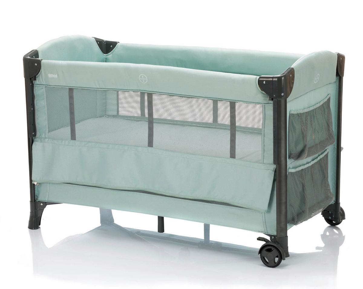 ŁÓŻKO TURYSTYCZNE 4032-14 ZÜRICH - czarny/miętowy, Basics, metal/tkanina (60/120cm) - Fillikid