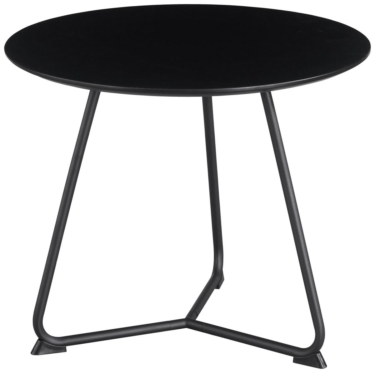 Măsuță de cafea MICA - negru, Modern, metal/material pe bază de lemn (55/46cm) - Modern Living