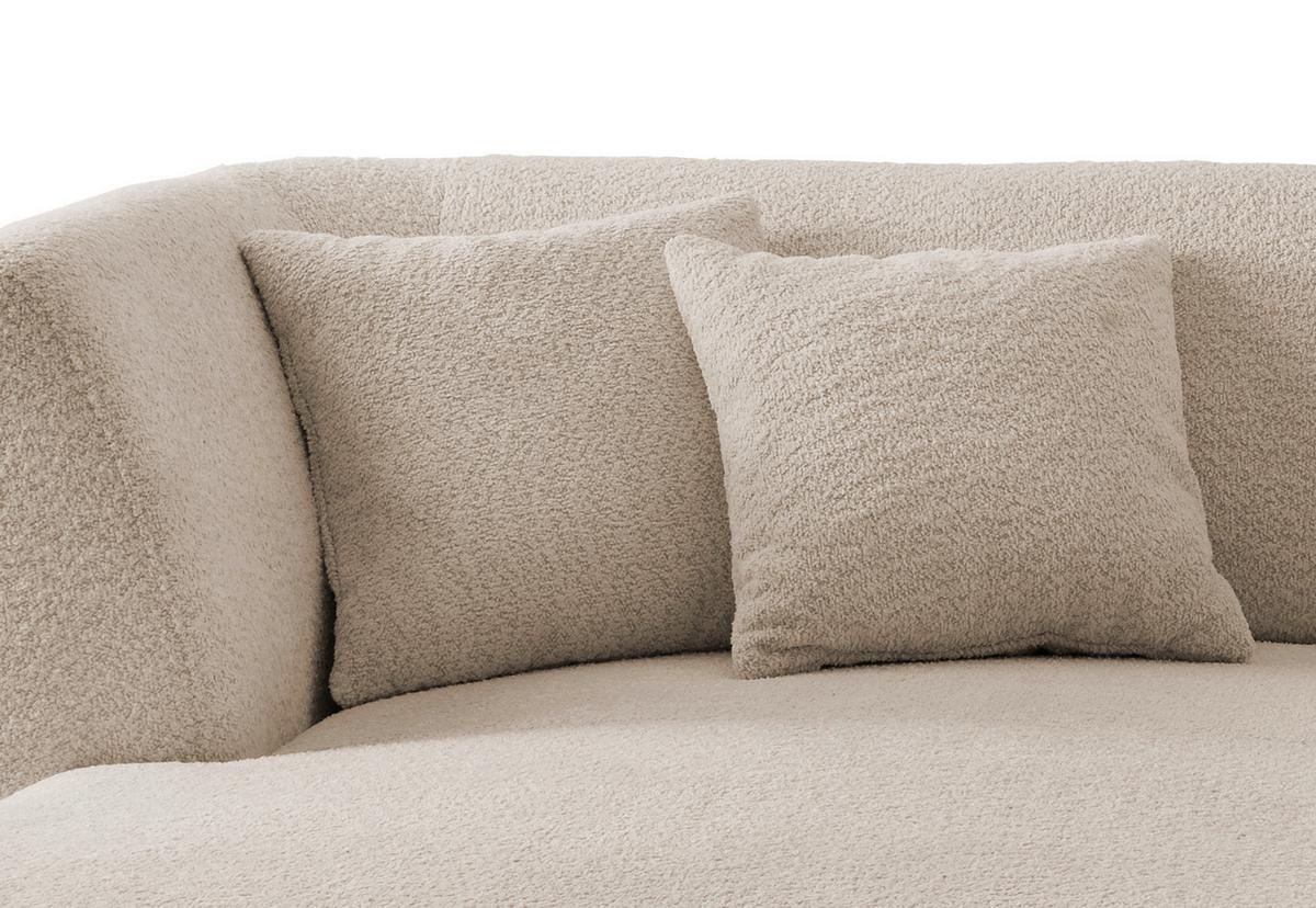 Wohnlandschaft Colori beige Bouclé - Beige/Schwarz, MODERN, Holz/Textil (160/264cm) - MID.YOU