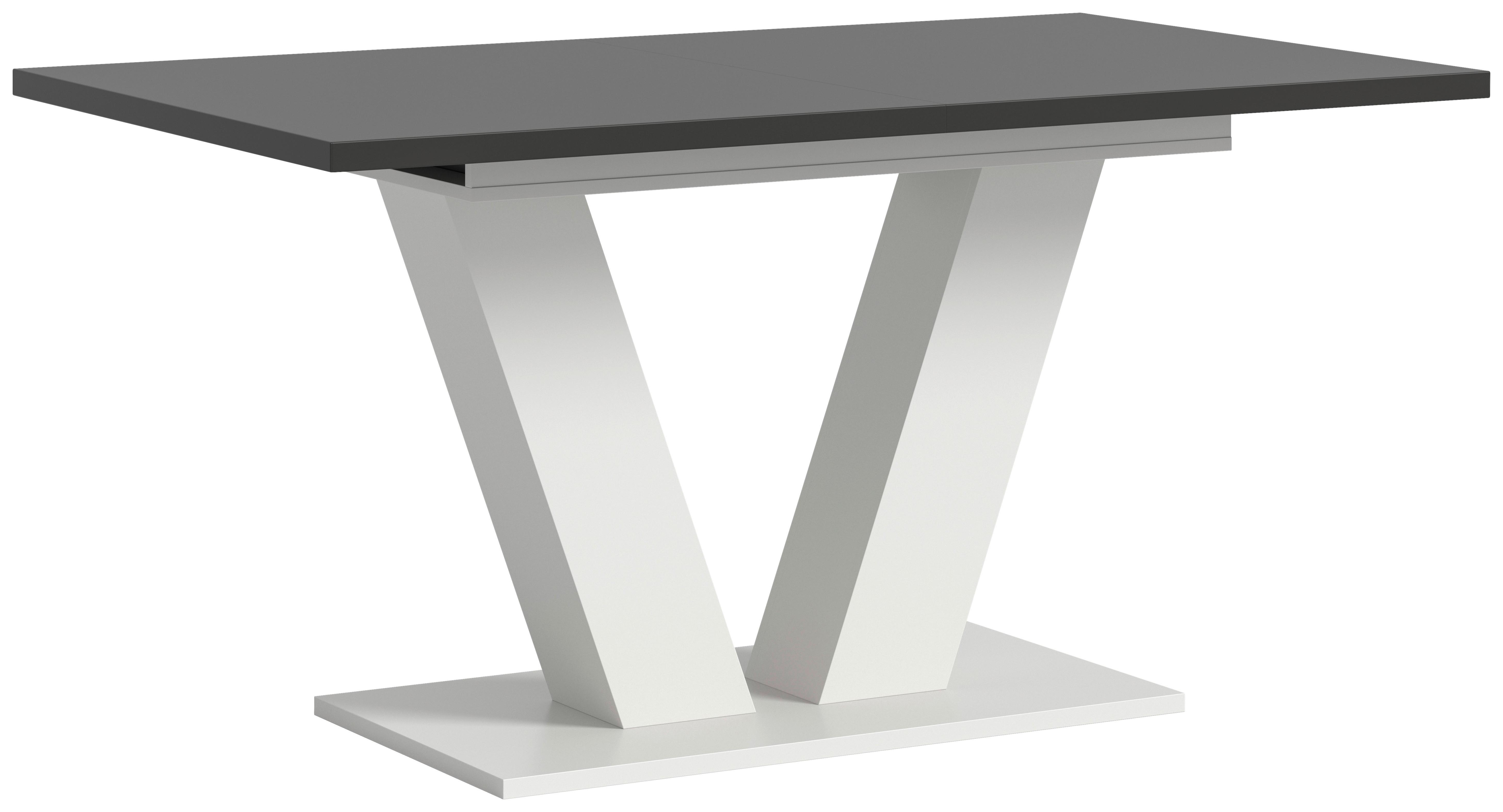 Ausziehtisch Marlon Grau ca. 150-190x90x76 cm - Weiß/Grau, Trend, Holzwerkstoff (150-190/90/76cm)