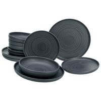 Tafelservice Uno Lava Stone in Schwarz 12-teilig - Schwarz, MODERN, Keramik (43/40/37,5cm) - Creatable