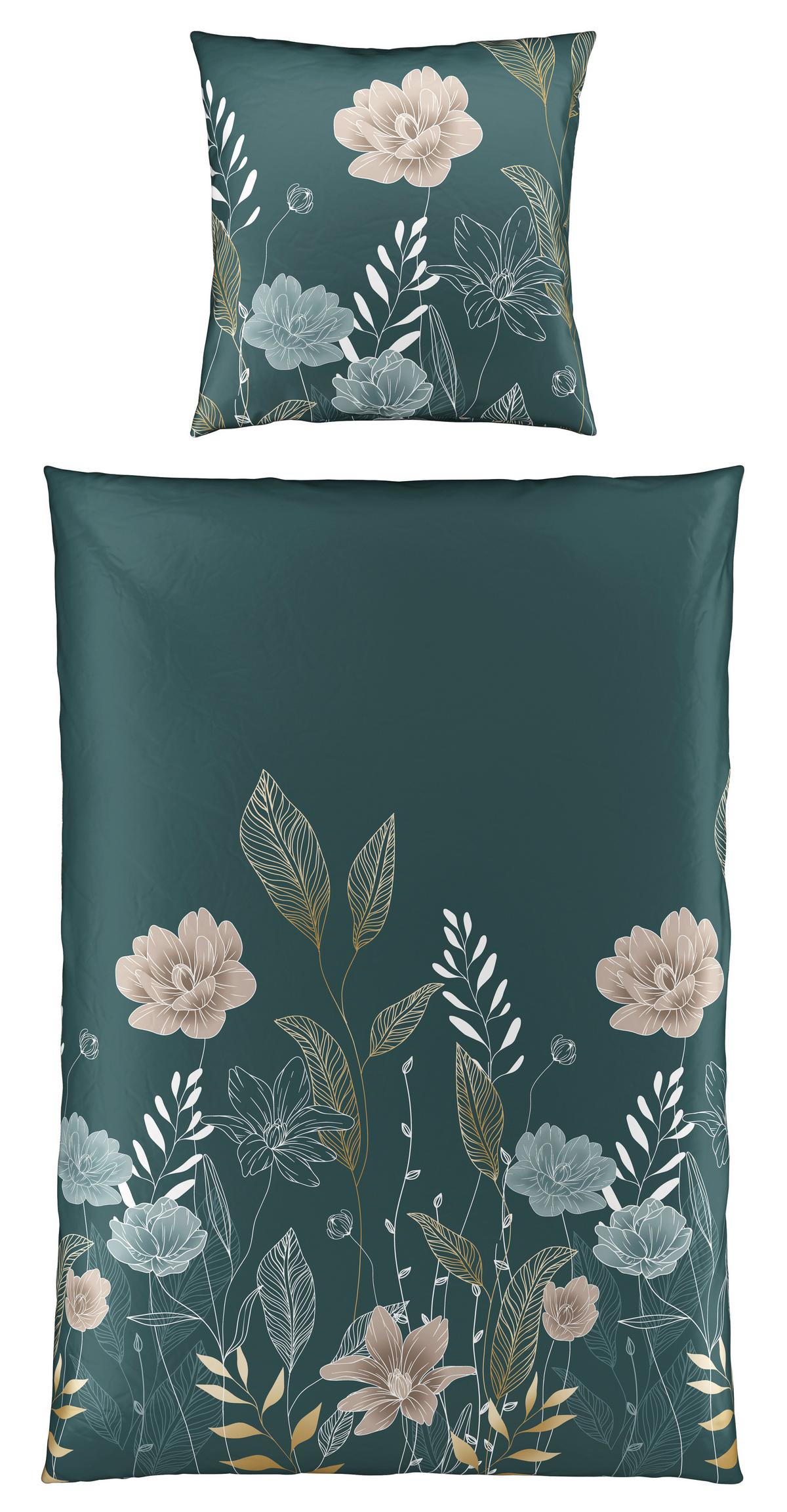 Bettwäsche Nala XXL Grün ca. 200x200cm - Grün, ROMANTIK / LANDHAUS, Textil (200/200cm) - Modern Living