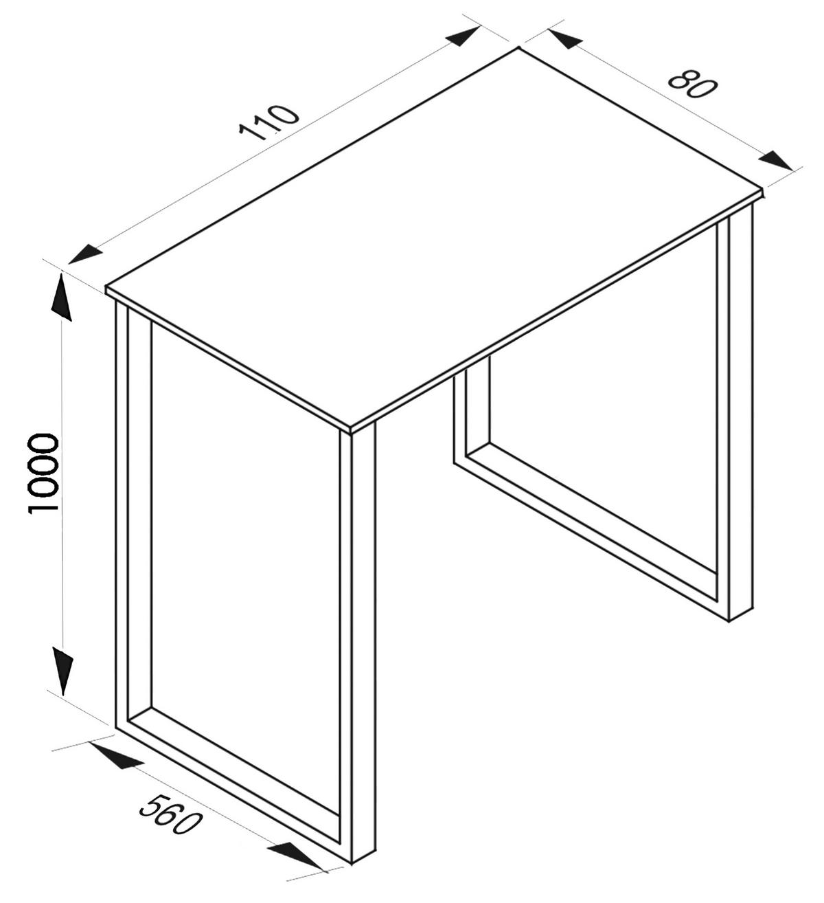 TABLE DE BAR XONA B 110X80 - Honigeiche/Silberfarben, Konventionell, Holzwerkstoff/Metall (110/102/80cm)