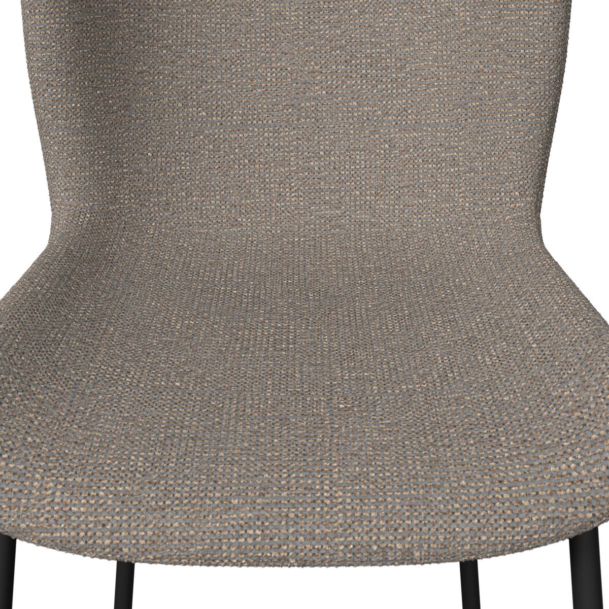 Stuhl Noemie Braun Chenille Gepolstert - Schwarz/Braun, MODERN, Holz/Textil (49/81/54cm) - Bessagi Home