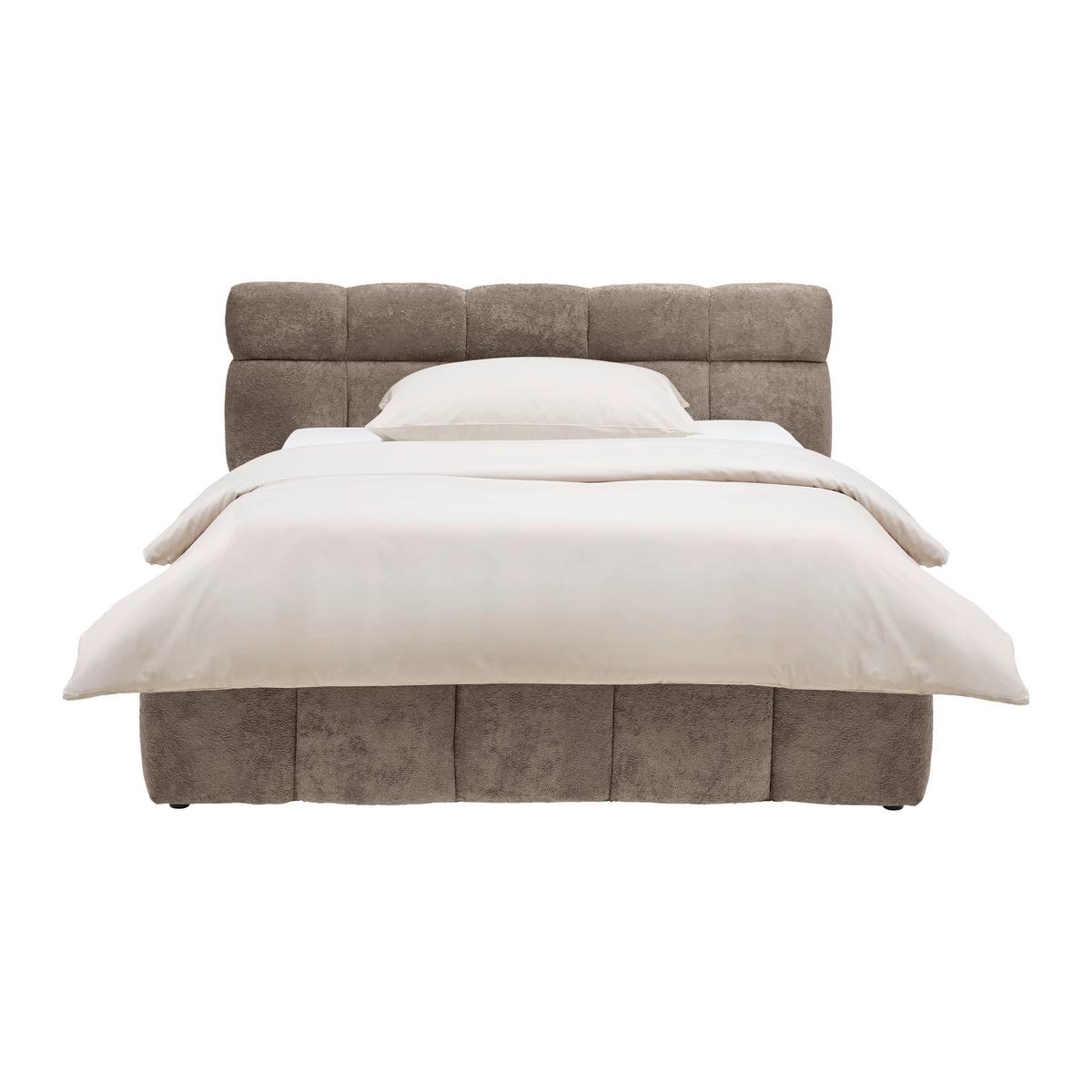 Polsterbett Monte Braun Ca. 140x200cm - Schwarz/Braun, Konventionell, Kunststoff/Textil (140/200cm) - Based