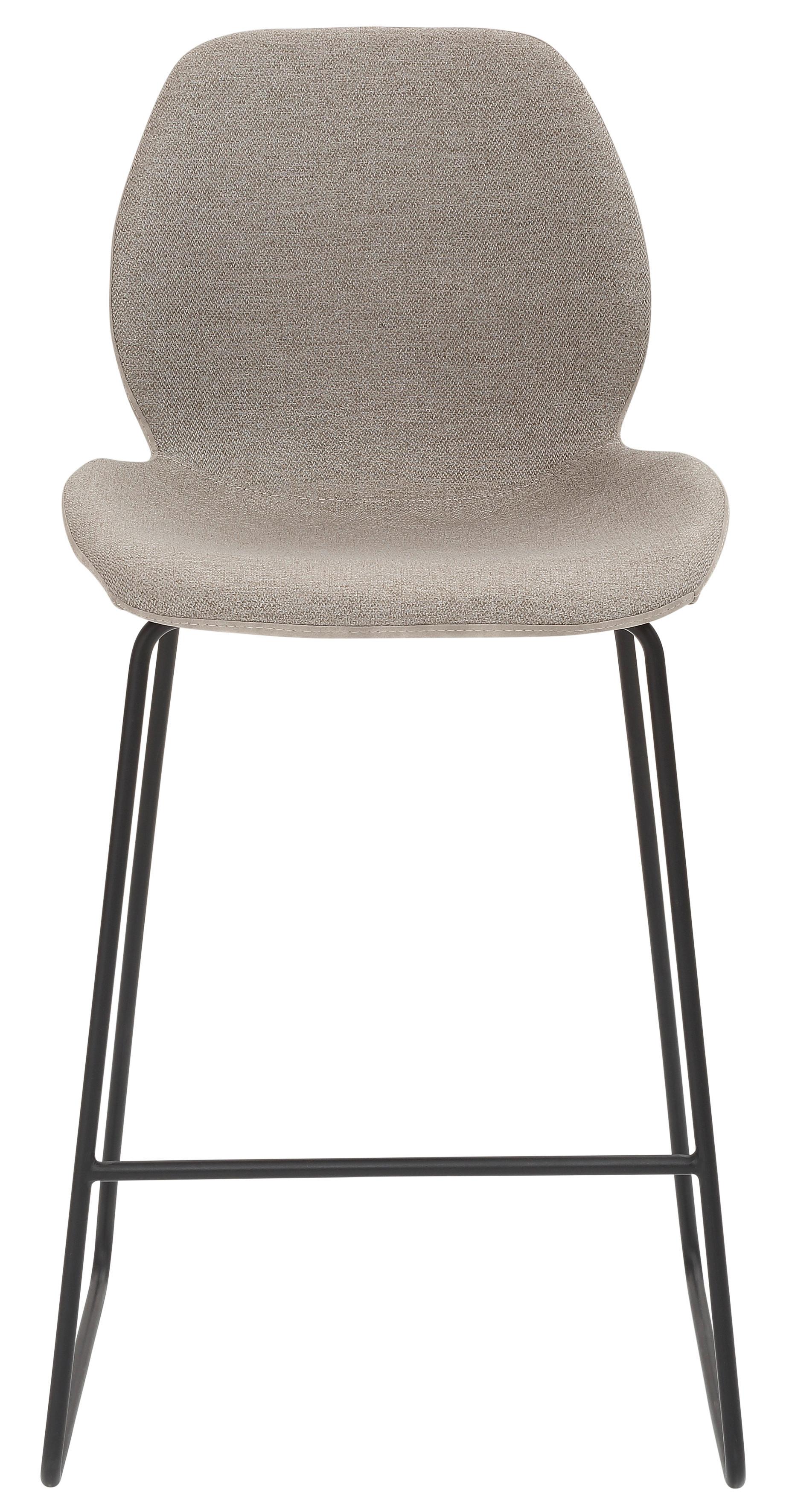 Barhocker My Solo ca. 49x97 cm Hellgrau - Hellgrau/Schwarz, KONVENTIONELL, Textil/Metall (49/97/52cm) - Livetastic