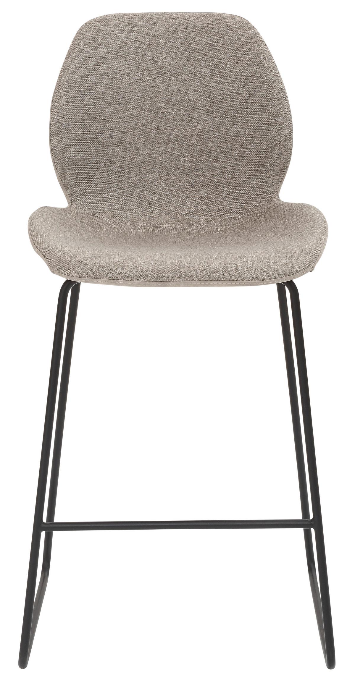 Barhocker My Solo ca. 49x97 cm Hellgrau - Hellgrau/Schwarz, KONVENTIONELL, Textil/Metall (49/97/52cm) - Livetastic