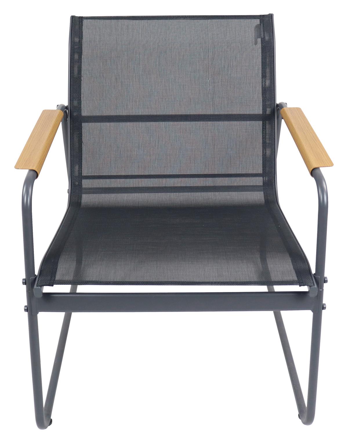 GARTENMÖBEL-SET LEXILA 4-TLG - Schwarz, Modern, Glas/Kunststoff - Gardenson