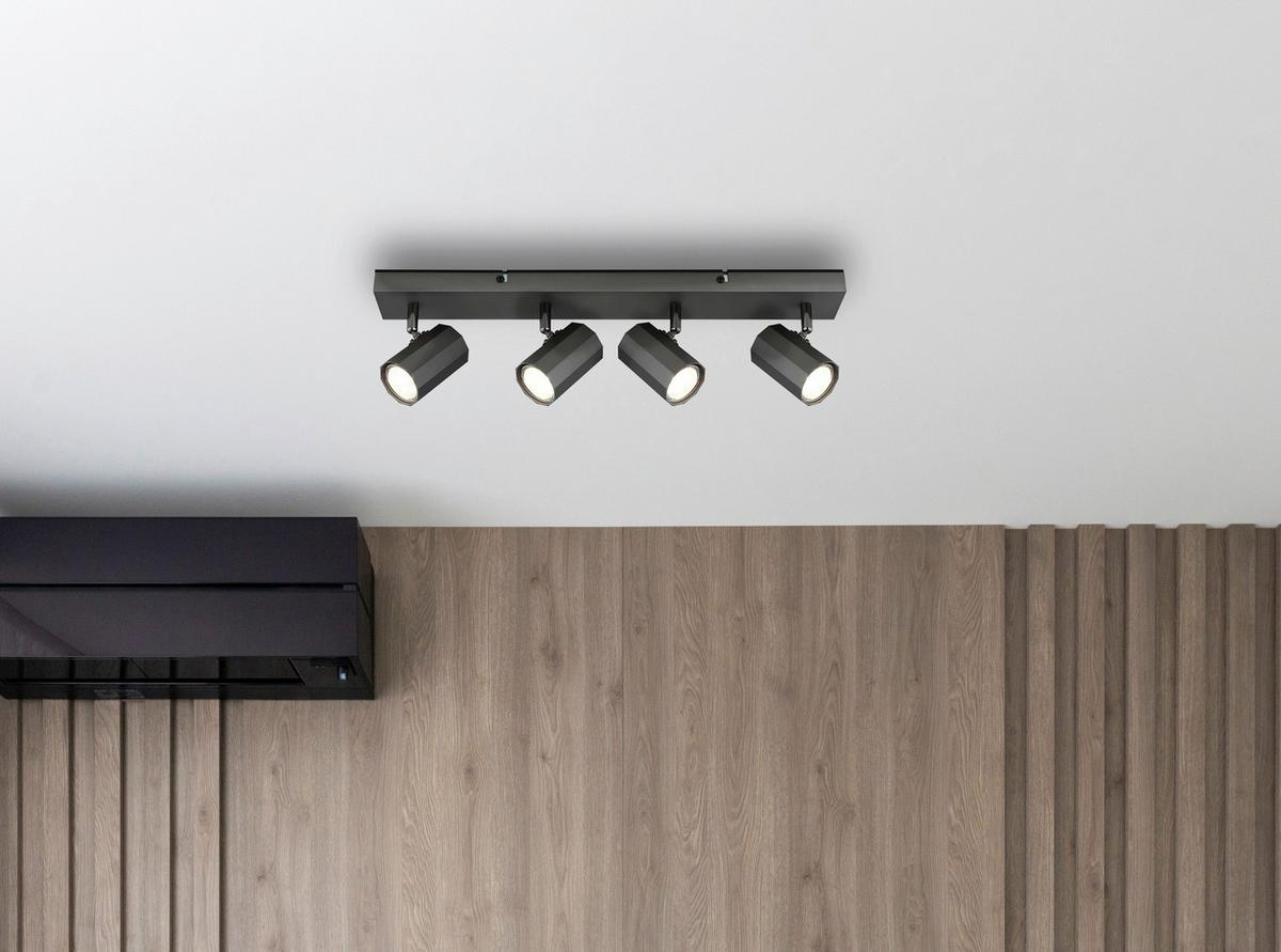 LAMPA SUFITOWA LUKKA - szary, Design, metal (53/6/14,5cm) - Novel