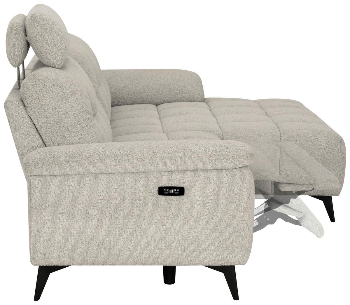 Sedežna Garnitura Venice, Desna - črna/bela, Moderno, kovina/tekstil (268/107/156cm) - Premium Living