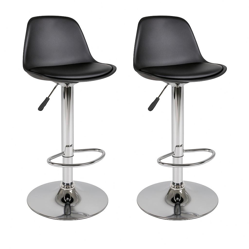 Barhocker-Set Trondheim 2er-Set Schwarz Lederlook - Schwarz, MODERN, Textil (39/82-104/41cm) - MID.YOU