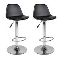 Barhocker-Set Trondheim 2er-Set Schwarz Lederlook - Schwarz, MODERN, Textil (39/82-104/41cm) - MID.YOU