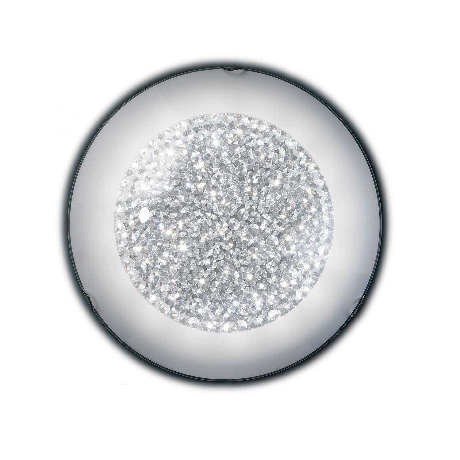 Led Mennyezeti Lámpa 1011/plm Brill - krómszínű/átlátszó, Design, üveg/fém (40/40/13cm)