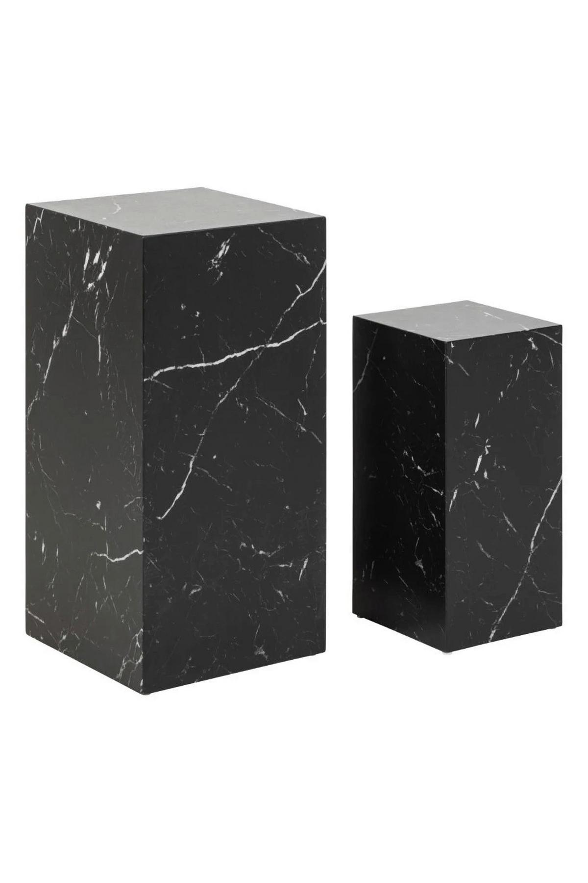 Set Mizic Marble, Črna, 2-Delni - črna, Design, leseni material (35-25/35-25/70-50cm) - Livetastic