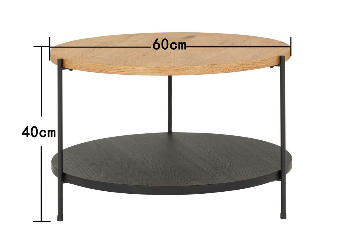 Stolić Rondo 2 - prirodne boje/crna, Moderno, drvni materijal/drvo (60/40/60cm) - Modern Living