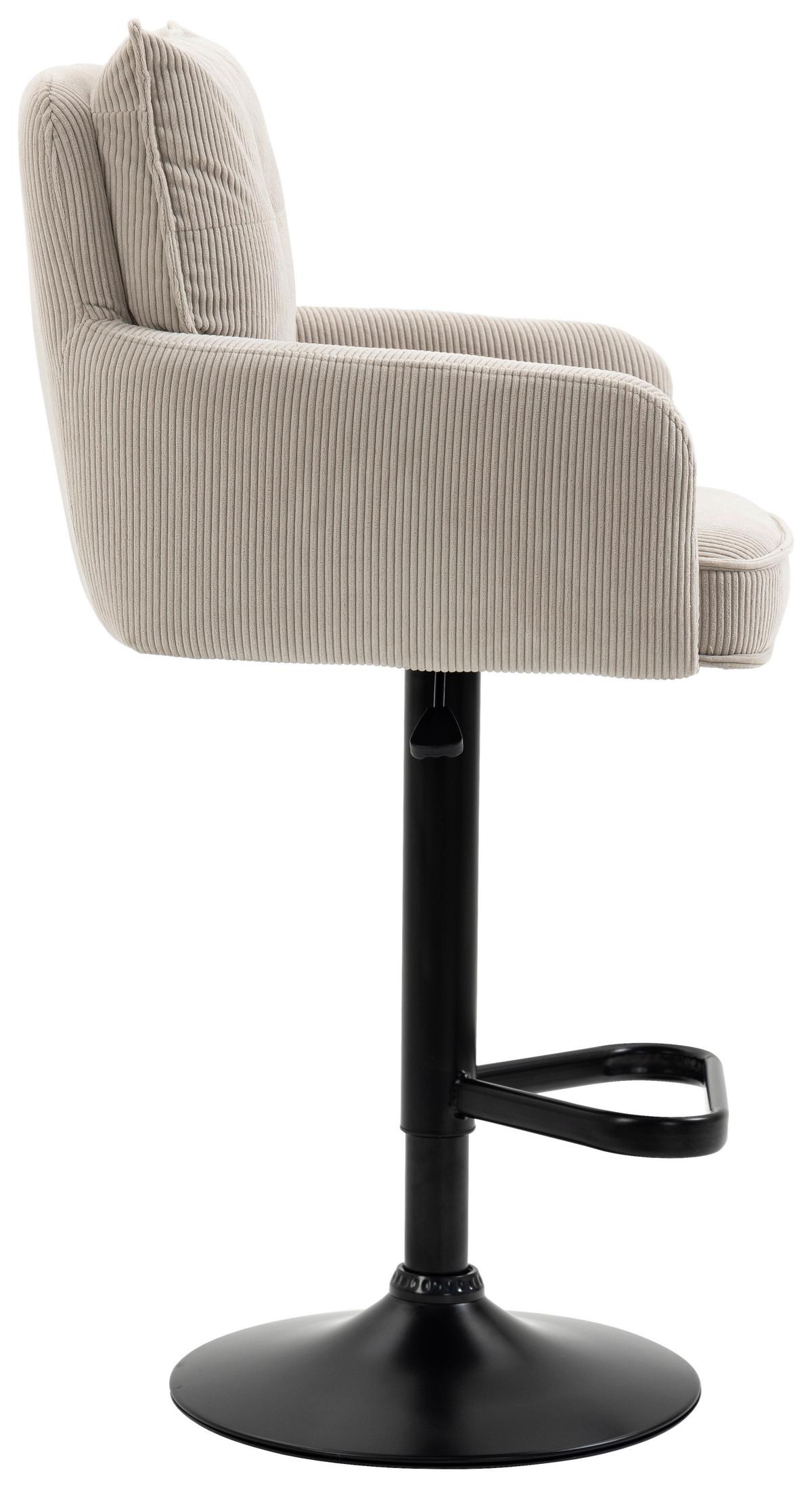 STOŁEK BAROWY POINT - beżowy/czarny, Design, metal/tkanina (54/98-120/58cm) - Novel