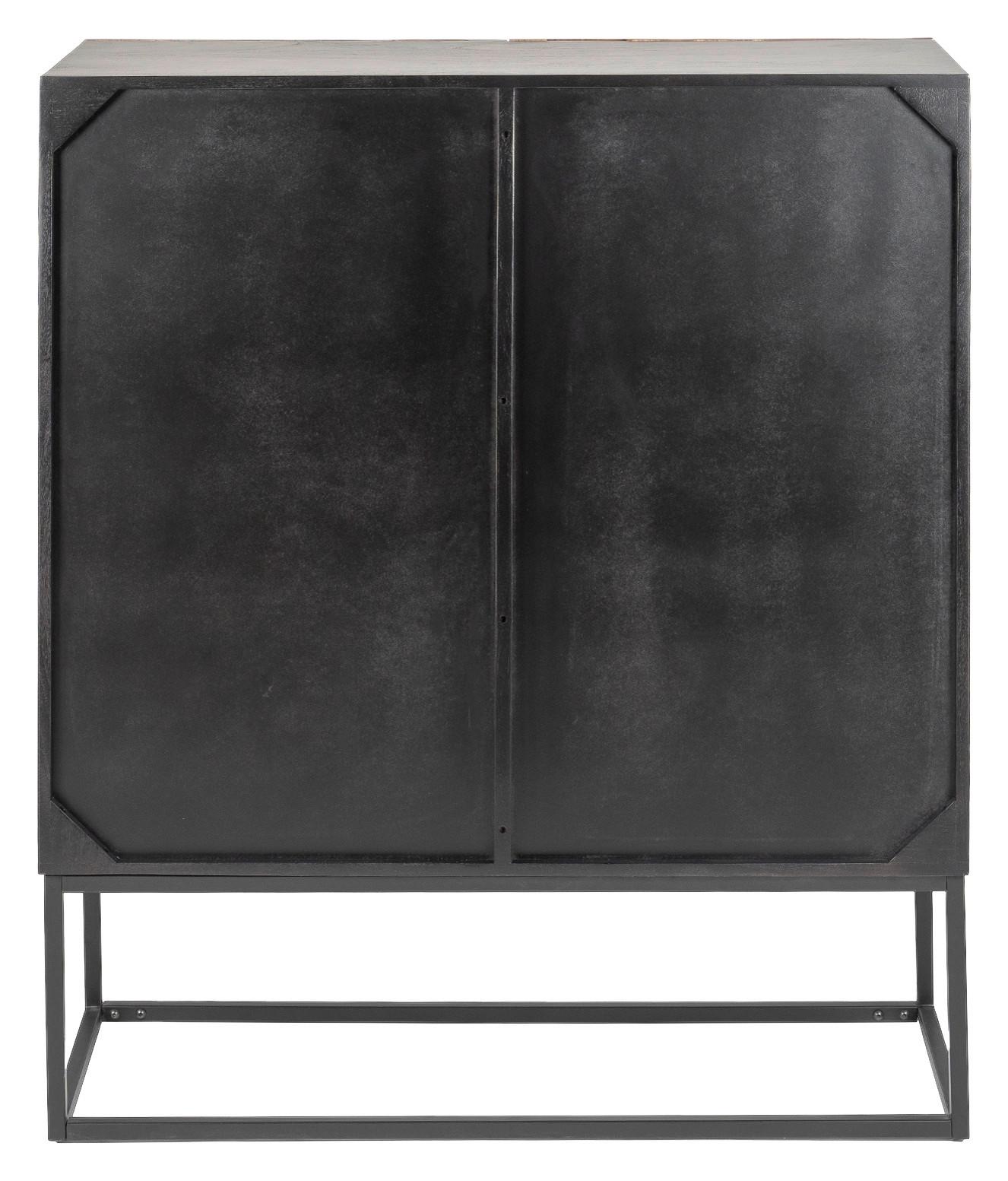 Highboard Desert Walnussfarben/Schwarz - Walnussfarben/Schwarz, Trend, Holz/Metall (100/120/40cm) - P & B