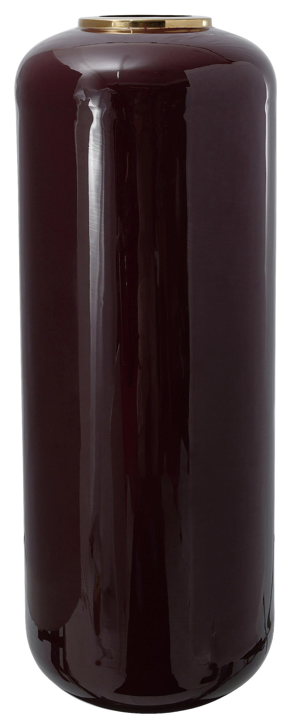 Bodenvase Art Deco Goldfarben/Beere - Beere/Goldfarben, Trend, Metall (30/81cm) - Kayoom