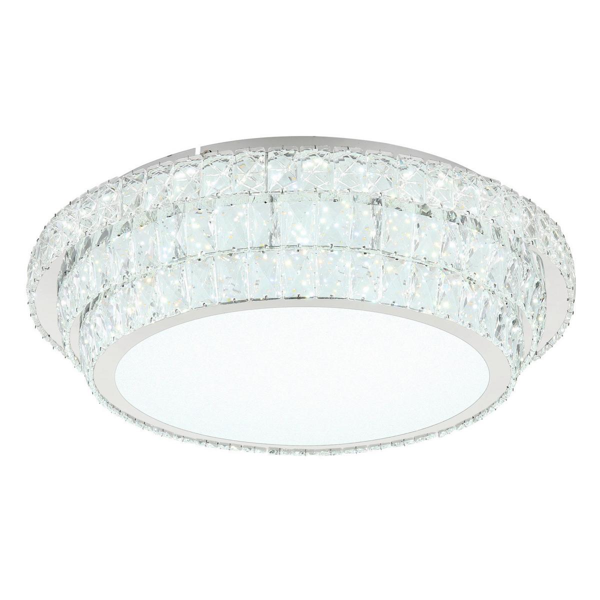 LED-DECKENLEUCHTE 68157-58 - Klar/Chromfarben, Konventionell, Glas/Kunststoff (60cm) - Globo