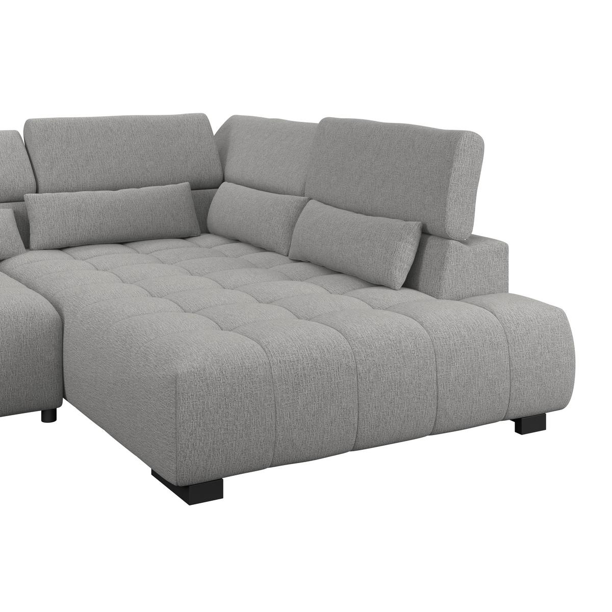 Kutna Garnitura Matera - tamno siva/crna, Trend, tekstil/drvo (311/226cm)