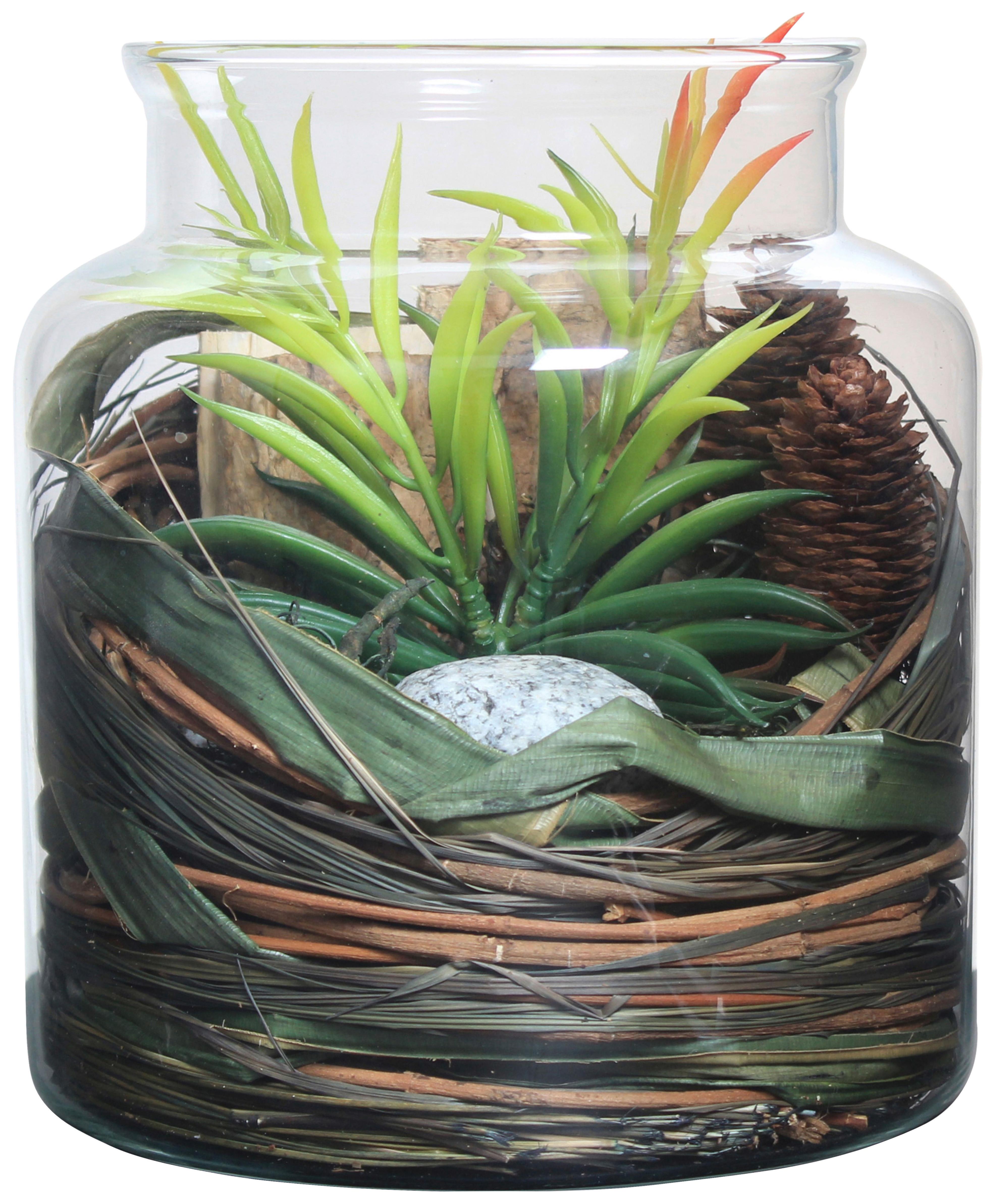 DEKOGLAS FLORA - Naturfarben, Lifestyle, Glas/Naturmaterialien (18/20/18cm) - Kayoom