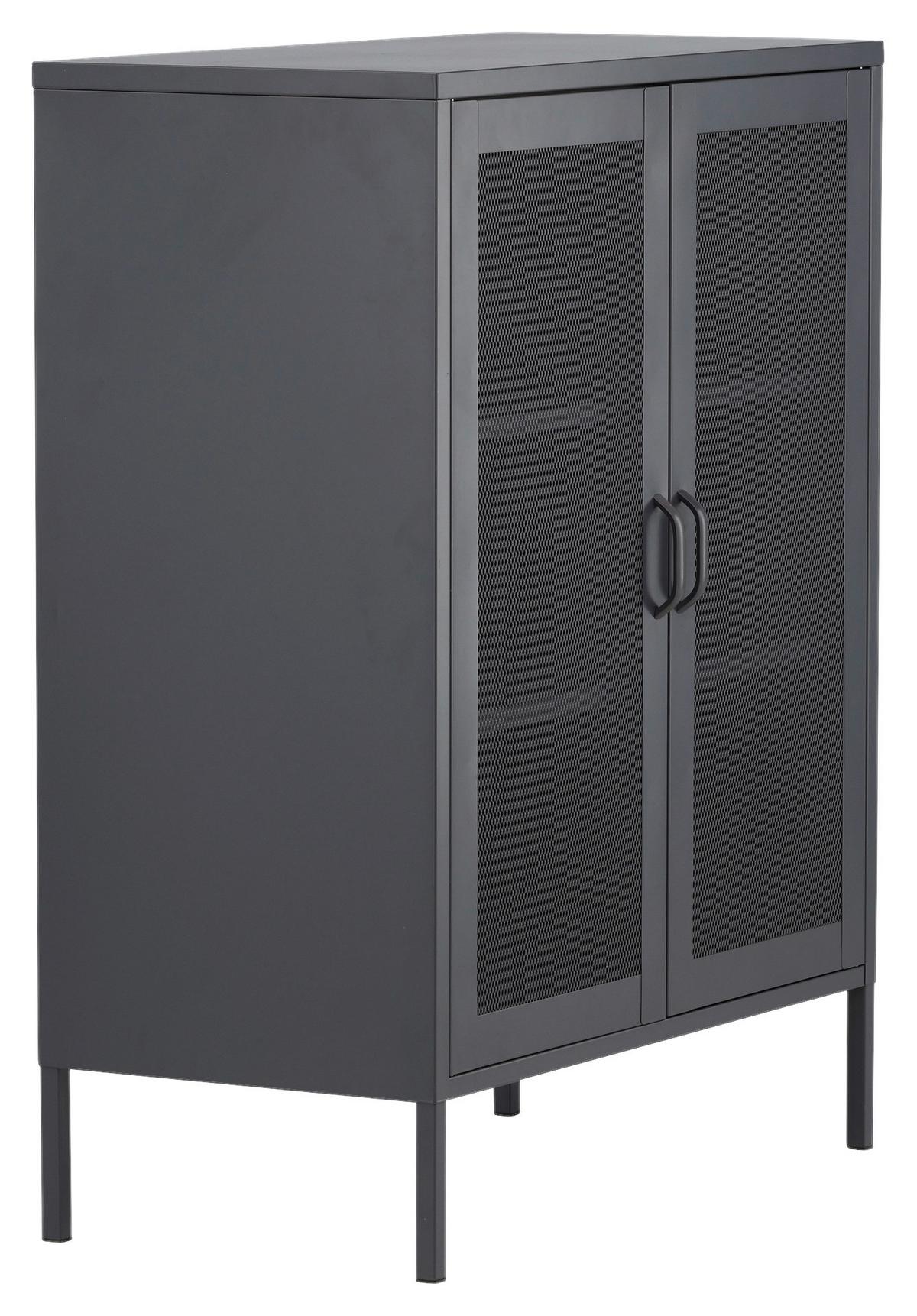SIDEBOARD MISHA - Schwarz, Design, Metall (80/101.5/40cm) - Livetastic