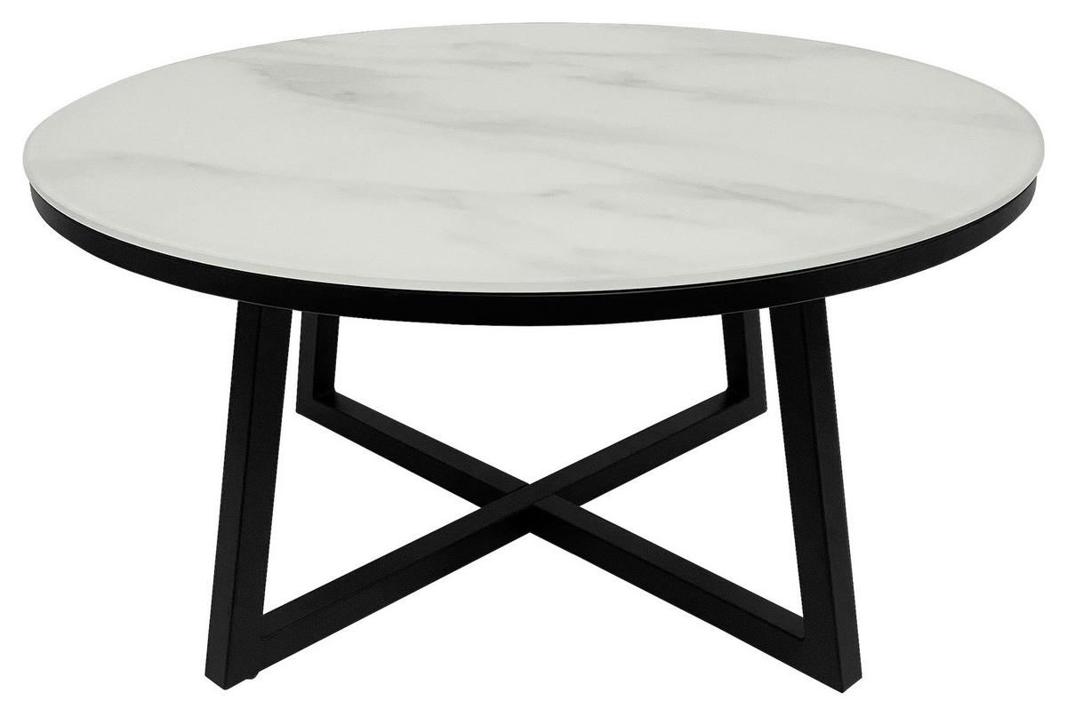 STOLIK KAWOWY TERNI -EXKLUSIV- - czarny/biały, Design, metal/szkło (80/80/40cm) - Xora