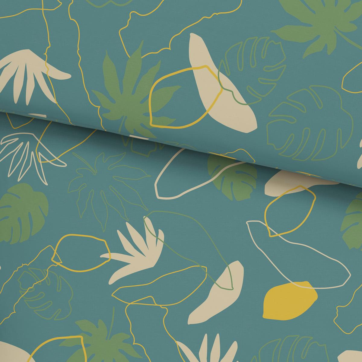 Posteljina 140x200cm Karin - zelena/bež, Konvencionalno, tekstil (140/200cm) - Premium Living