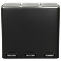 Koš Za Smeti Clean Ix, 3 X 18 L, Črna - črna, Moderno, kovina/umetna masa (61.0/56.0/31.5cm) - MID.YOU